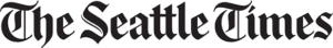 A black and white image of the seattle times logo.